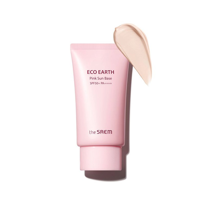 Солнцезащитный крем-база с каламиновой пудрой THE SAEM Eco Earth Pink Sun Base SPF50+ PA++++ 50 мл