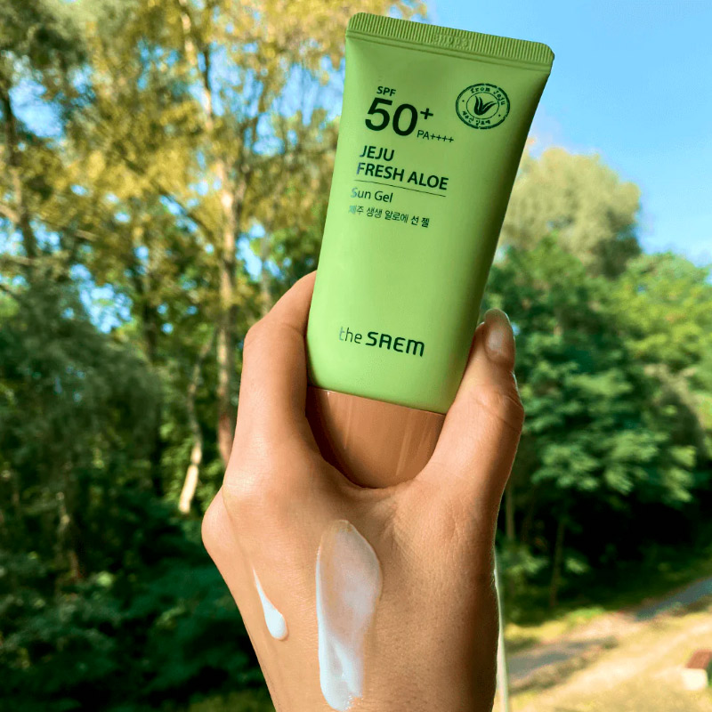 Солнцезащитный гель с алоэ THE SAEM Jeju Fresh Aloe Sun Gel SPF50+ PA++++ 60 гр