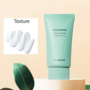 Солнцезащитный крем для чувствительной кожи The Saem Eco Earth Cica Sun Cream SPF 50+ PA++++ 50мл