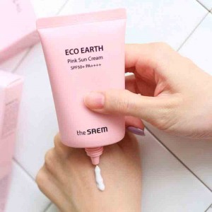 Солнцезащитный крем THE SAEM Eco Earth Pink Sun Cream  SPF50+ PA++++ - 50 гр