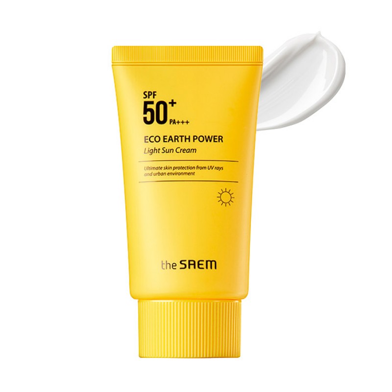 Солнцезащитный легкий крем THE SAEM Eco Earth Light Sun Cream SPF50+ PA+++ - 50 гр