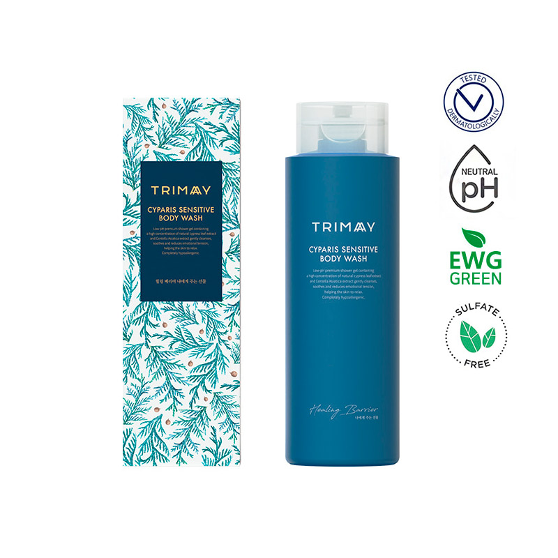 Успокаивающий гель для душа c кипарисом Trimay Healing Barrier Cyparis Sensitive Body Wash купить в Минске