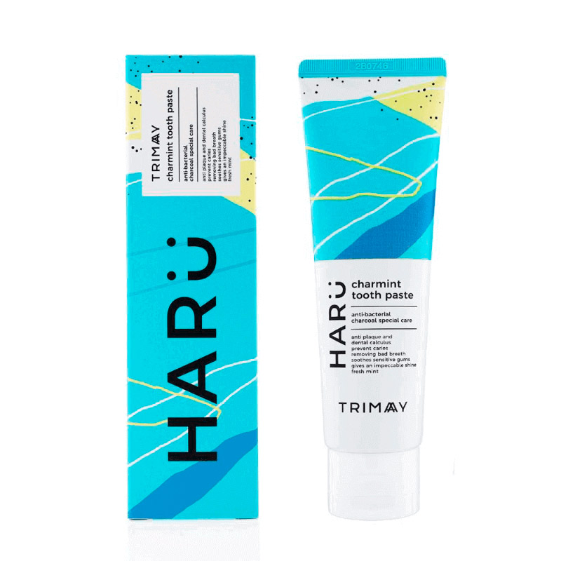Зубная паста с фукоиданом и древесным углем Trimay HARU Charmint Toothpaste Зубная паста с фукоиданом и древесным углем Trimay HARU Charmint Toothpaste