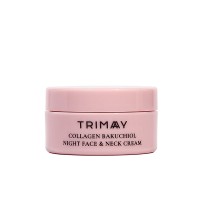 Миниатюра ночного крема для лица и шеи с бакучиолом Trimay Collagen Bakuchiol Night Face Neck Cream 10мл