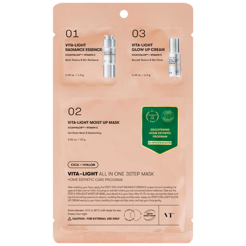 Трехступенчатый набор для сияния кожи VT Cosmetics Vita-Light All In One 3Step Mask