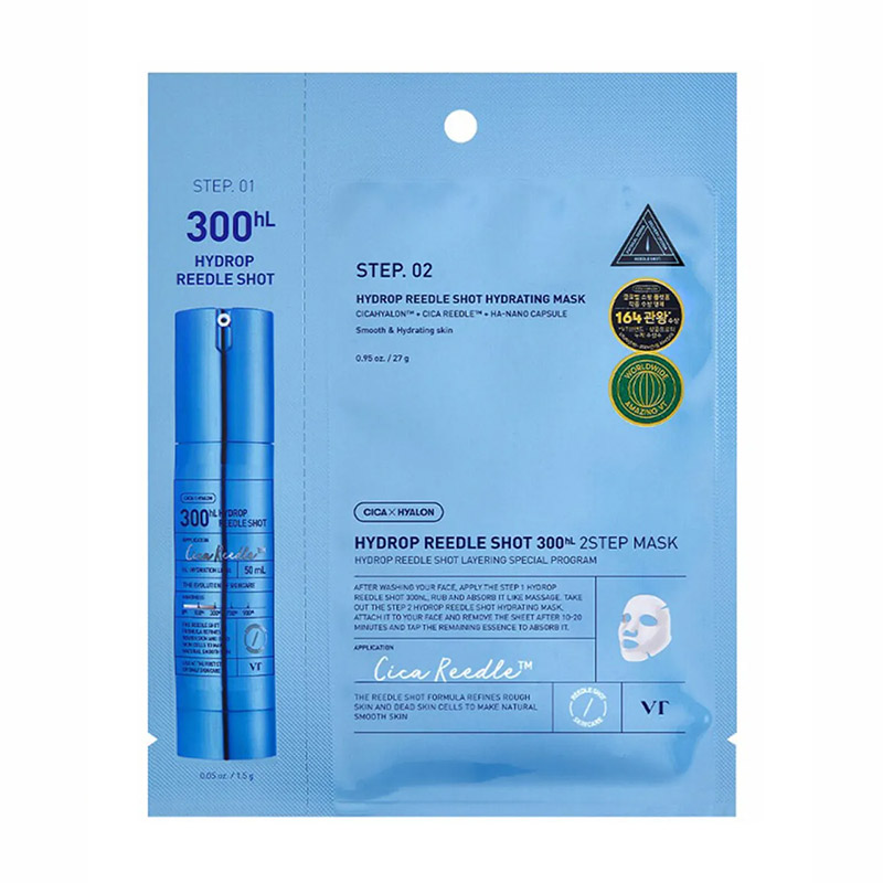 Интенсивная увлажняющая маска с микроиглами VT Cosmetics Hydrop Reedle Shot 300hL 2Step Mask 1,5г + 27г Интенсивная увлажняющая маска с микроиглами VT Cosmetics Hydrop Reedle Shot 300hL 2Step Mask 1,5г + 27г