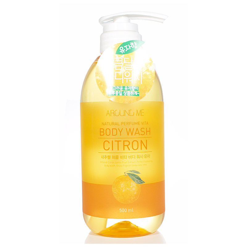 Гель для душа с экстрактом цитрона Welcos Around Me Natural Perfume Vita Body Wash Yuja 500мл
