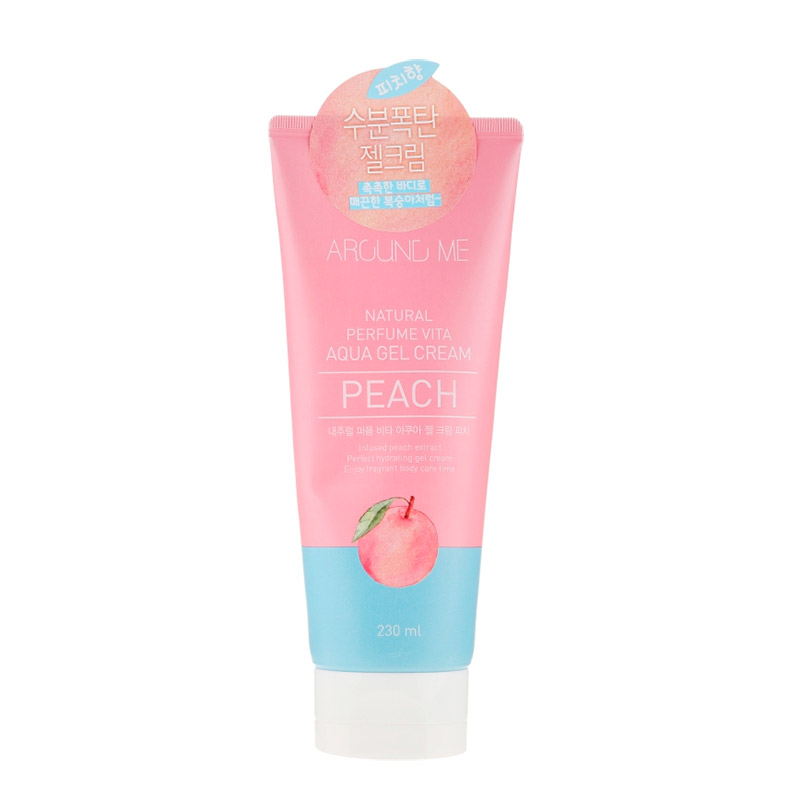 Крем-гель для тела с экстрактом персика Welcos AROUND ME Natural Perfume Vita Aqua Gel Cream Peach 230мл