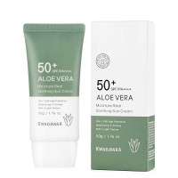 Солнцезащитный крем для лица с алоэ Welcos Kwailnara Moisture Real Soothing Sun Cream SPF50+ PA++++ 50мл