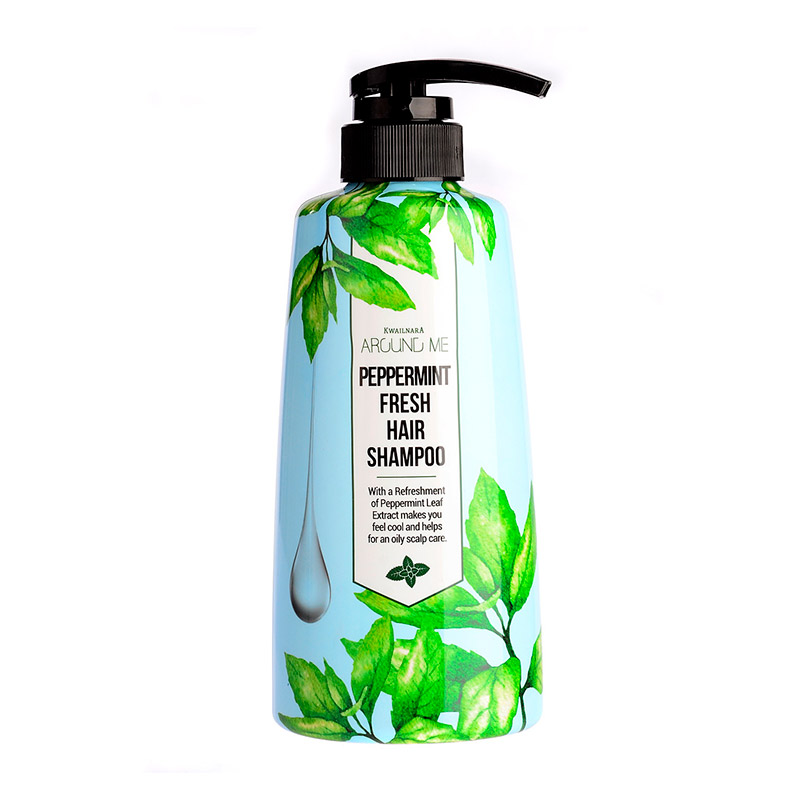 Шампунь для волос с перечной мятой WELCOS Around Me Peppermint Hair Shampoo 500мл Шампунь для волос с перечной мятой WELCOS Around Me Peppermint Hair Shampoo 500мл
