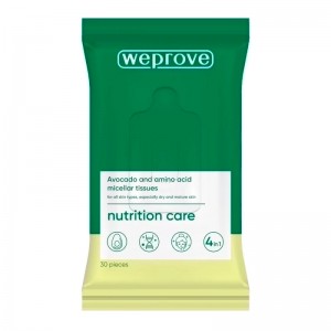 Мицеллярные салфетки с аминокислотами и авокадо WEPROVE Avocado Amino Acids Micellar Tissues 30 шт