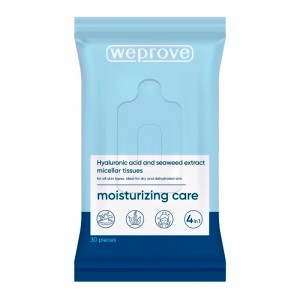 Мицеллярные салфетки с гиалуроновой кислотой WEPROVE Hyaluronic Acid Seaweed Micellar Tissues 30 шт