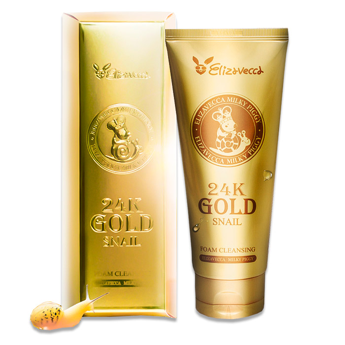 Пенка для умывания с муцином улитки и золотом Elizavecca 24k Gold Snail Cleansing Foam
