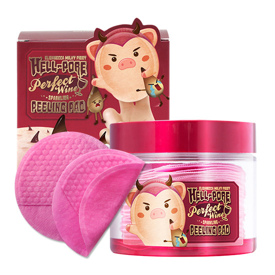 Пилинг-пады с экстрактом вина ELIZAVECCA Milky Piggy Hell-Pore Perfect Wine Sparkling Peeling Pad