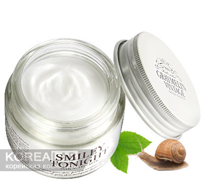 Питательный крем для лица с муцином улитки GRAYMELIN Smiley Tonight Snail Nutry Cream