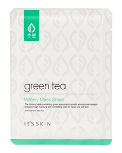 тканевая маска с зеленым чаем it's skin