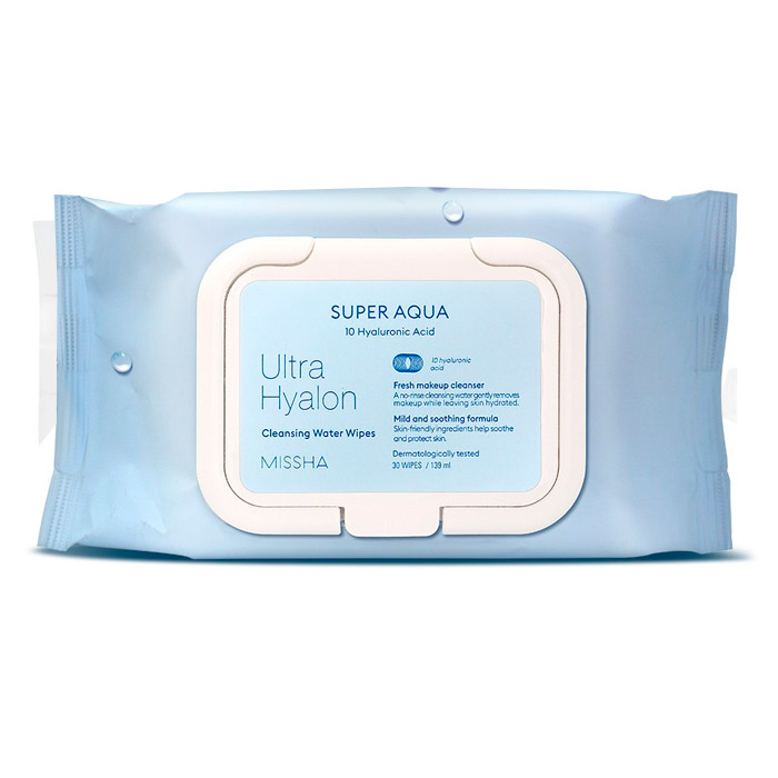 Очищающие салфетки MISSHA Super Aqua Ultra Hyalron Cleansing Water Wipes Очищающие салфетки MISSHA Super Aqua Ultra Hyalron Cleansing Water Wipes