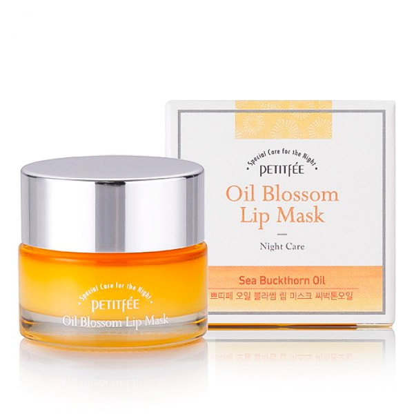 Маска для губ с маслом облепихи PETITFEE Oil Blossom Lip Mask Sea Buckthorn