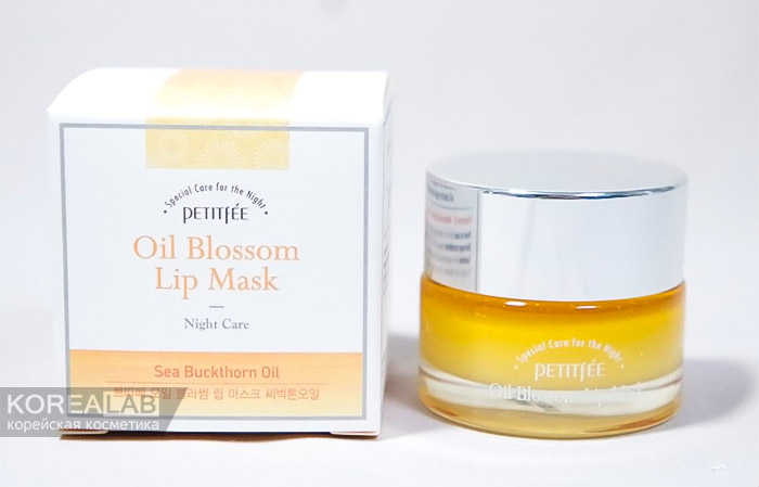Маска для губ с маслом облепихи PETITFEE Oil Blossom Lip Mask Sea Buckthorn