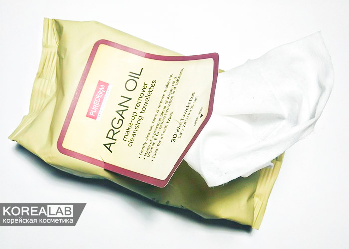 Салфетки для снятия макияжа PUREDERM Make-up Remover Cleansing Towelettes