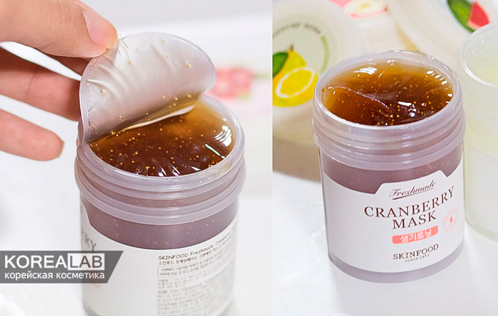 Тонизирующая маска для лица с клюквой SKINFOOD Freshmade Cranberry Mask