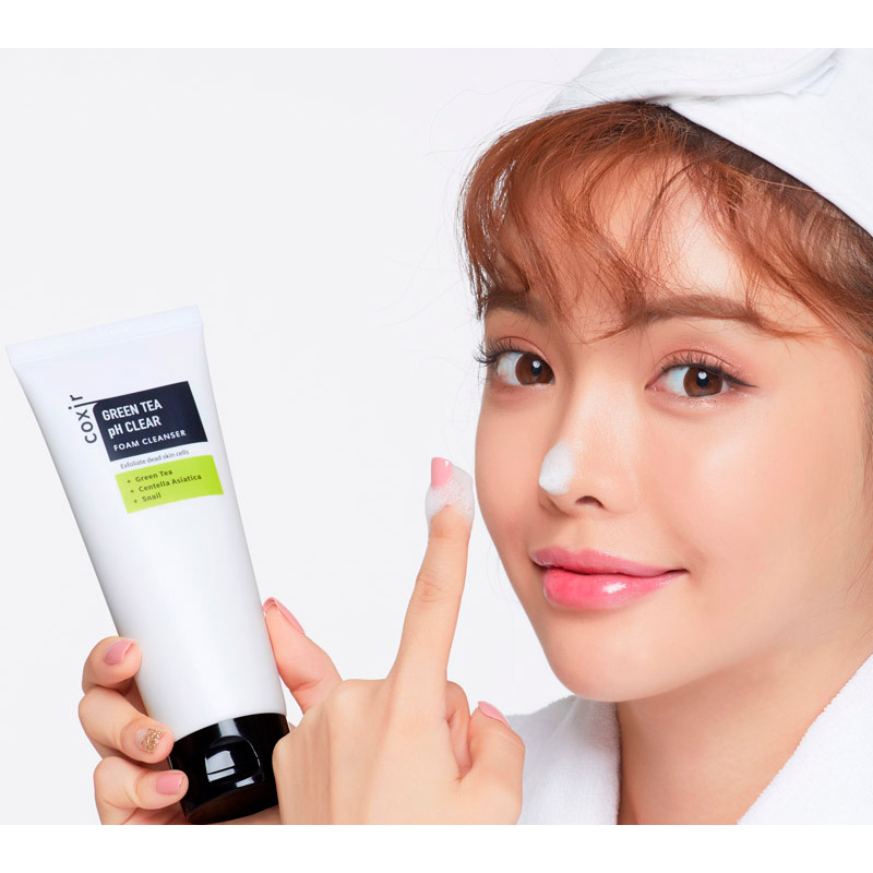 Пенка для умывания с зеленым чаем COXIR Green Tea pH Clear Foam Cleanser Пенка для умывания с зеленым чаем COXIR Green Tea pH Clear Foam Cleanser