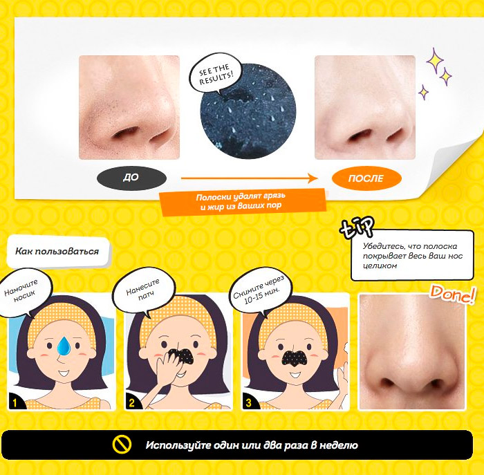 Патчи от черных точек MIZON Let Me Out Blackhead Peel-Off Mask