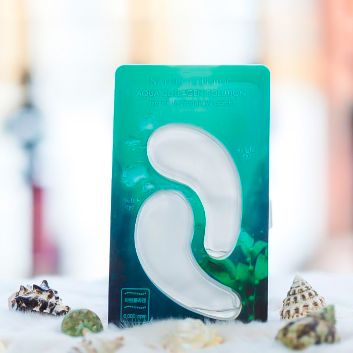 Гидрогелевые патчи с коллагеном для глаз NATURE REPUBLIC Aqua Collagen Solution Marine Hydrogel Eye Patch